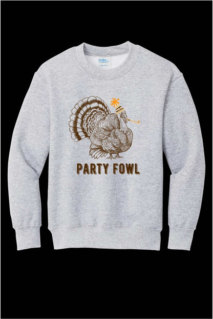 Party Fowl Turkey Youth Crewneck