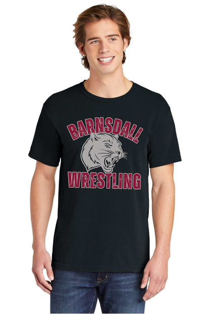 Barnsdall Wrestling Panther III Comfort Colors Tee in Black