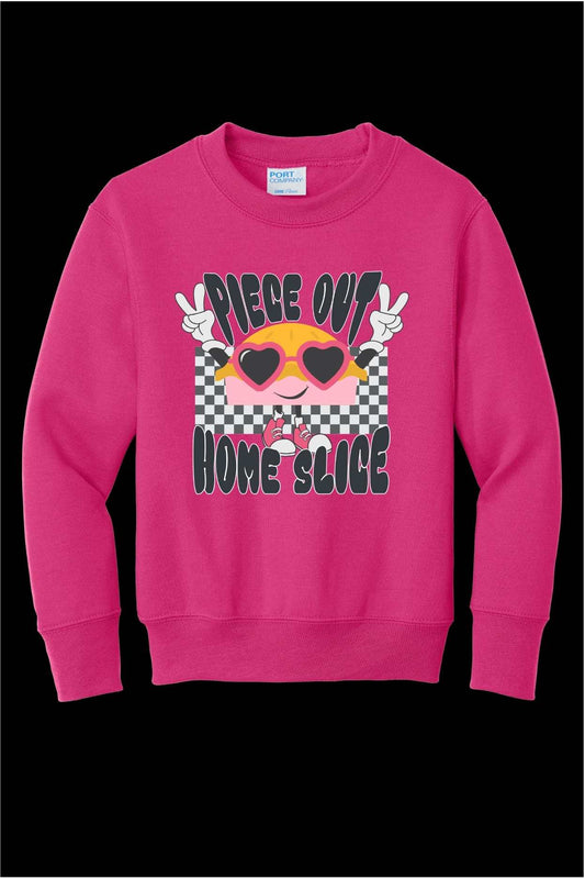 Piece Out Home Slice Girls Youth Crewneck