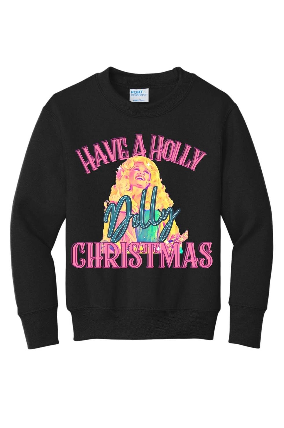 Have a Holly Dolly Christmas Youth Crewneck