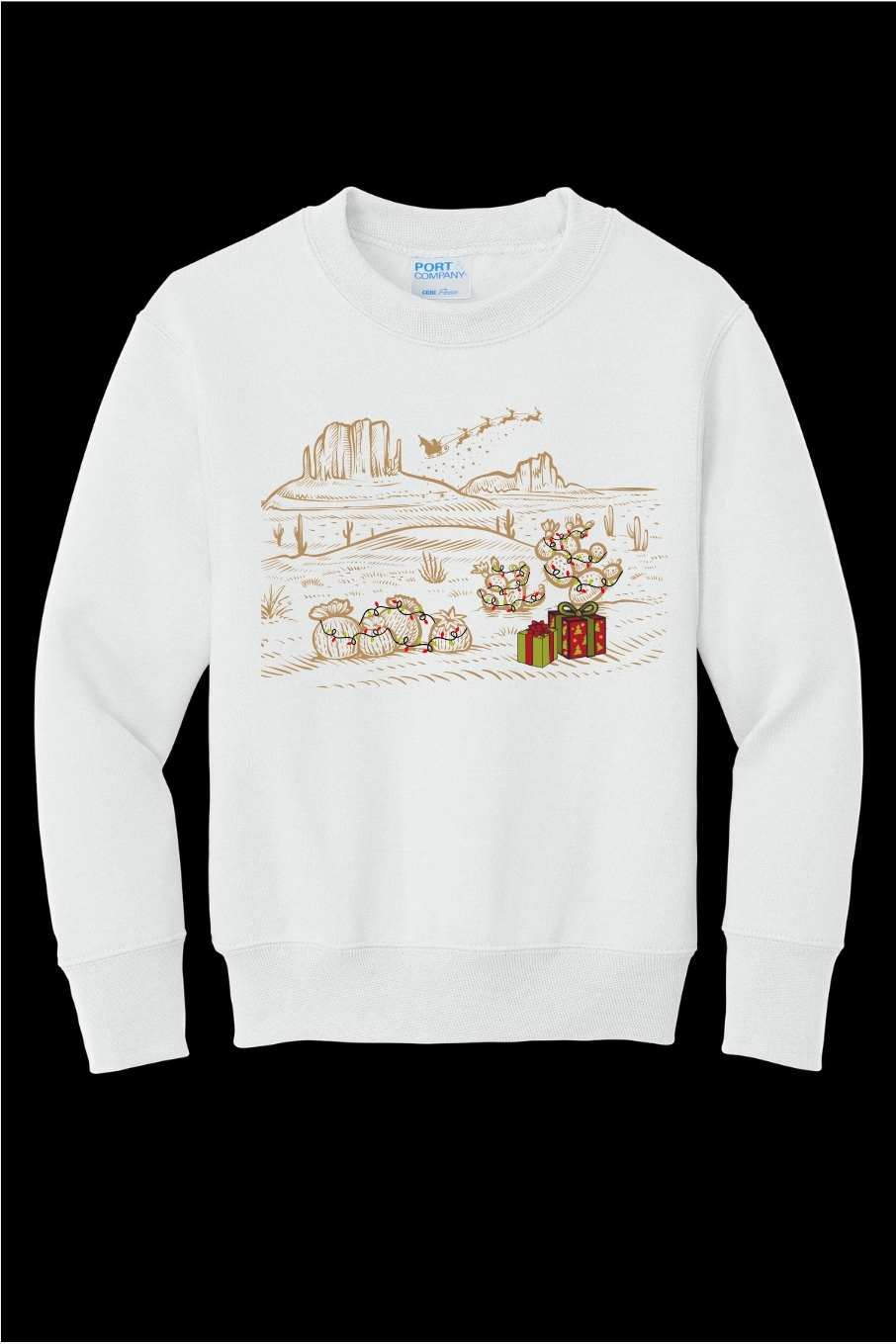 Desert Santa Christmas Youth Crewneck