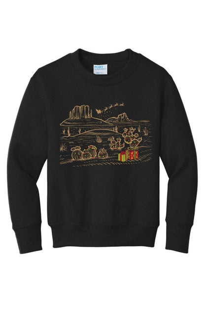 Desert Santa Christmas Youth Crewneck