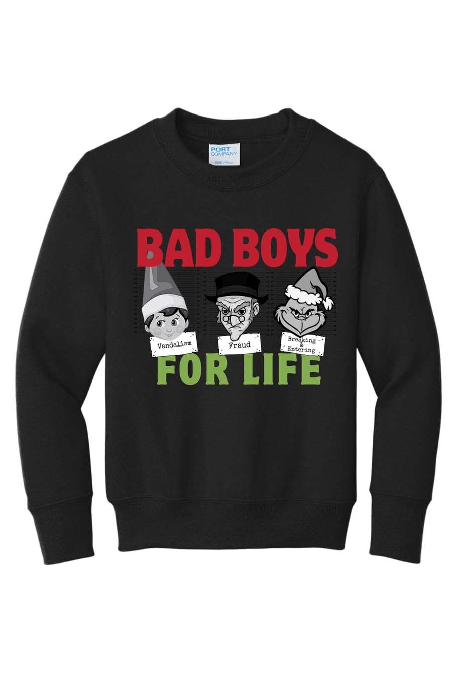 Bad Boys Christmas Youth Crewneck