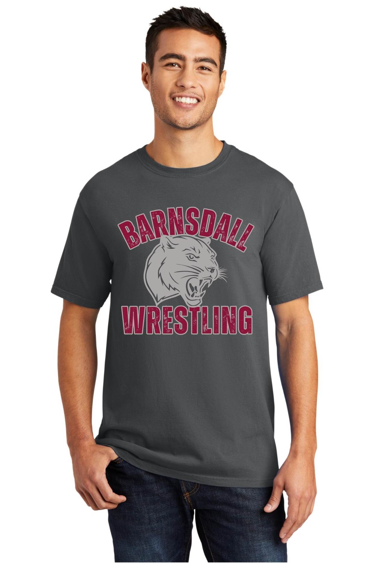 Barnsdall Wrestling Panther III Beach Wash Tee