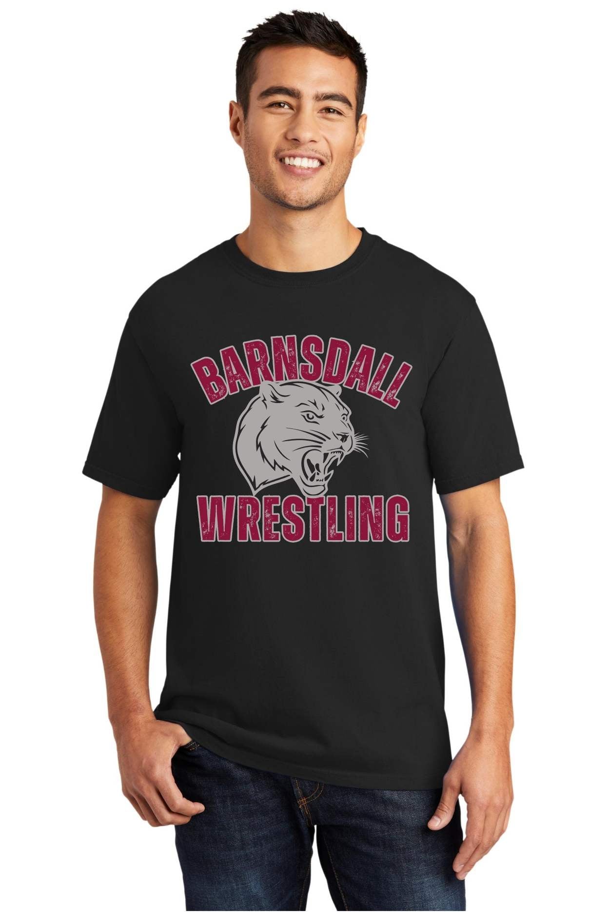 Barnsdall Wrestling Panther III Beach Wash Tee