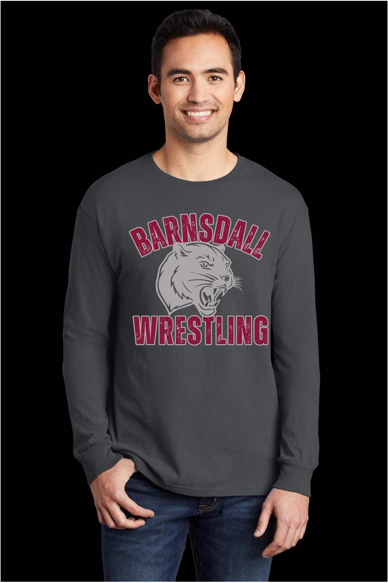 Barnsdall Wrestling Panther III Beach Wash Tee