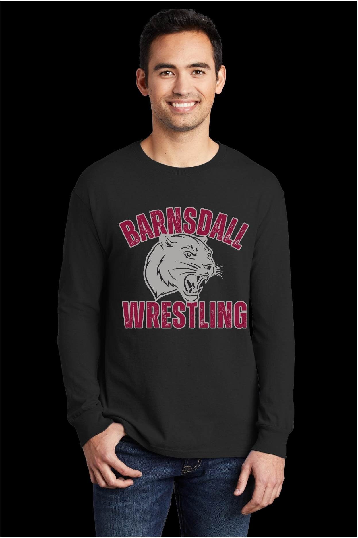 Barnsdall Wrestling Panther III Beach Wash Tee