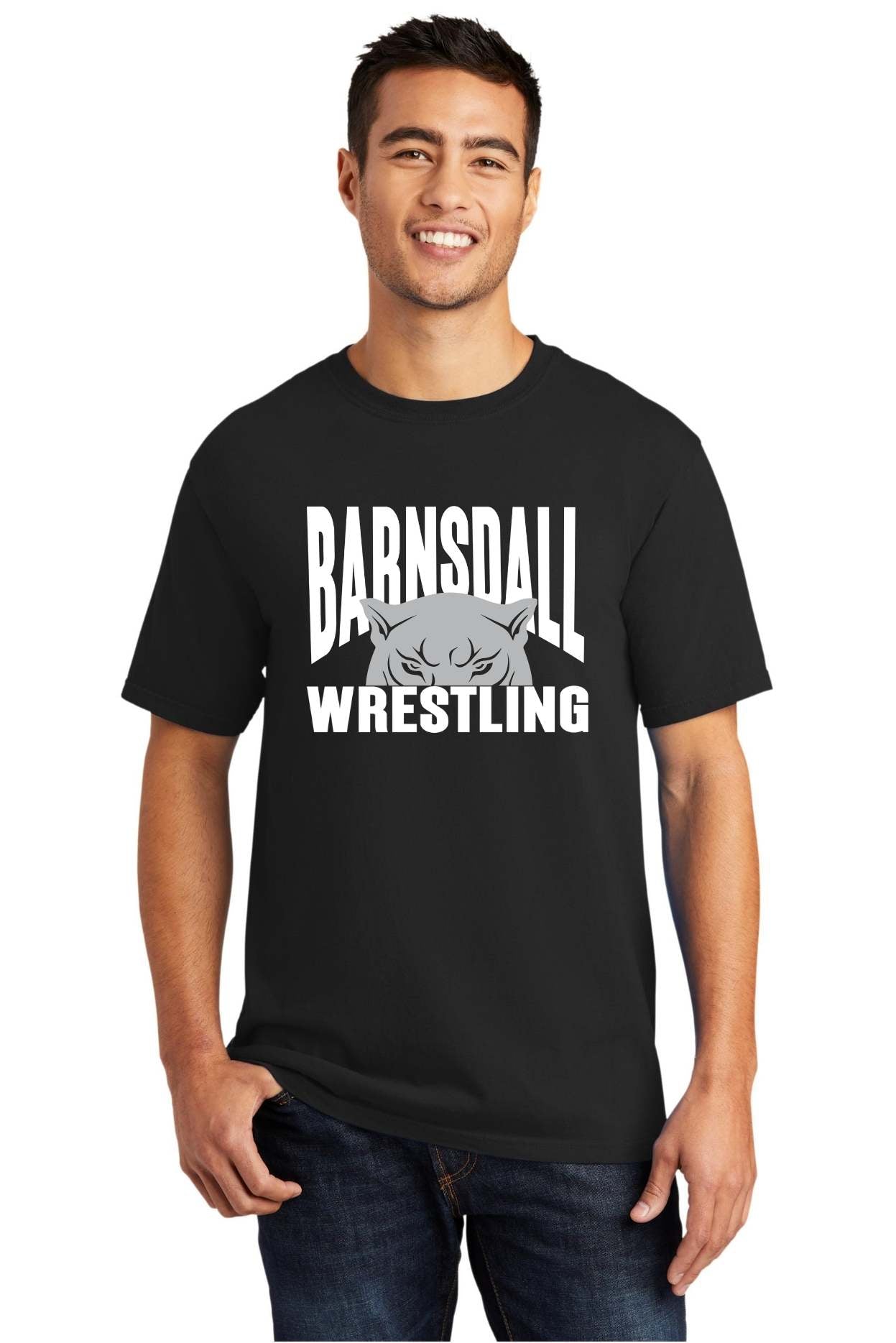 Barnsdall Wrestling Panther Beach Wash Tee