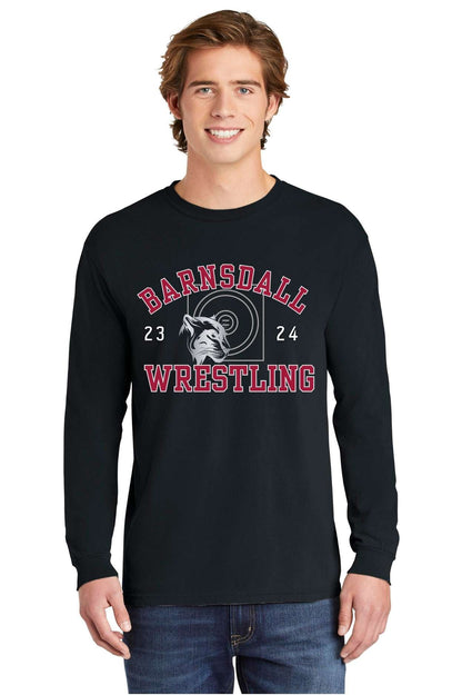 Barnsdall Wrestling Panther Profile Comfort Colors Tee in Black