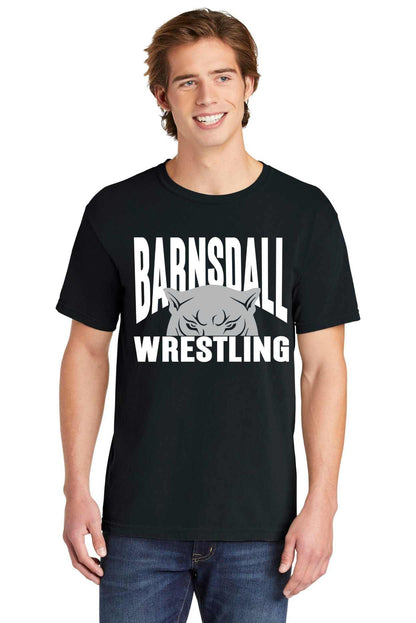 Barnsdall Wrestling Panther Comfort Colors Tee in Black