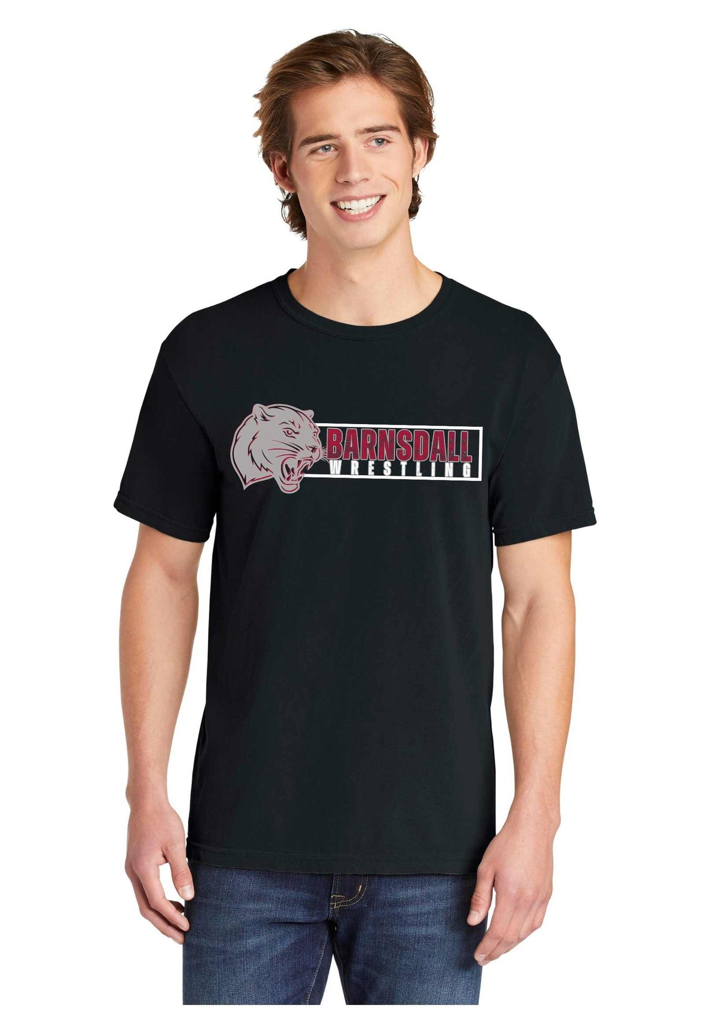 Barnsdall Wrestling Frame Comfort Colors Tee in Black